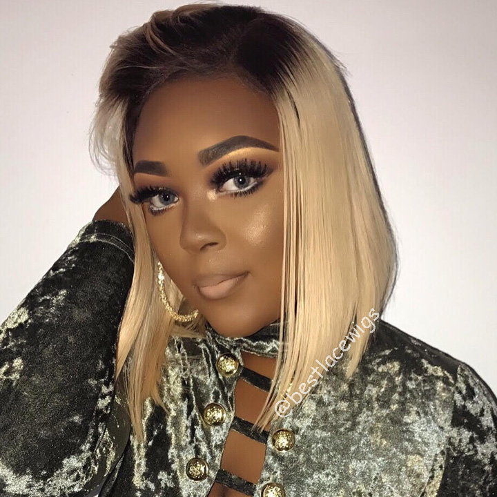 Beyonce Bob Lace Wigs Short Straight Hair Brazilian Virgin Hair