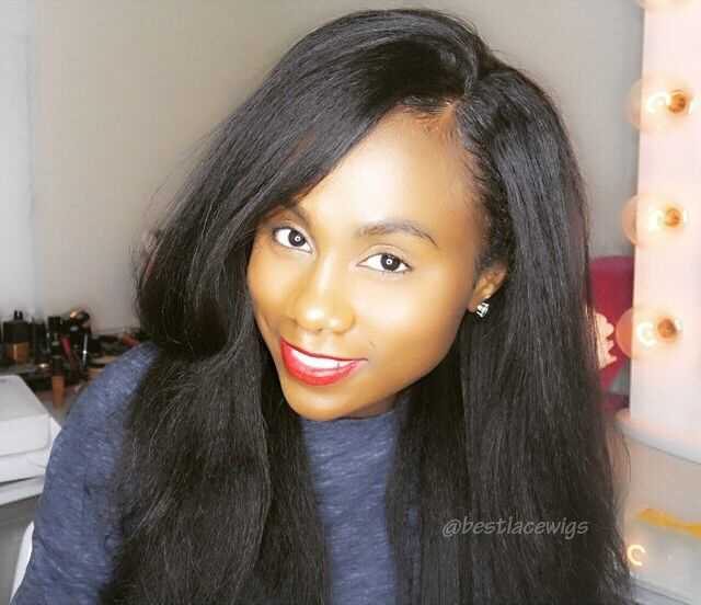 Virgin Brazilian Hair Glueless Full Lace Wigs Kinky Straight Hair