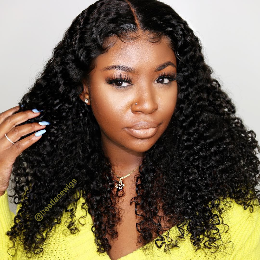 Virgin Indian Hair Popular Curly Glueless Lace Wigs [GSW146] |  