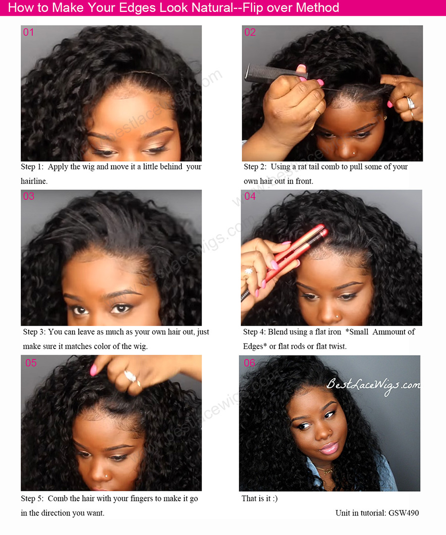Kinky Straight Virgin Indian Hair Glueless Lace Front Wigs 